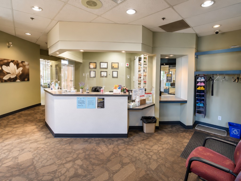 Front desk at West End Dental Centre in West Edmonton