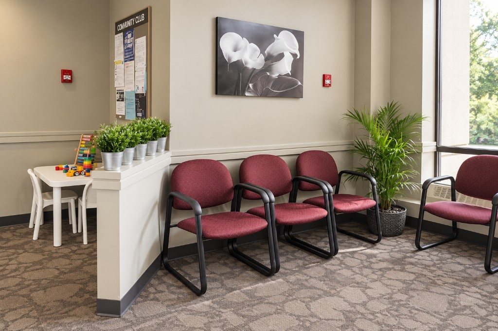 Waiting room at West End Dental Centre