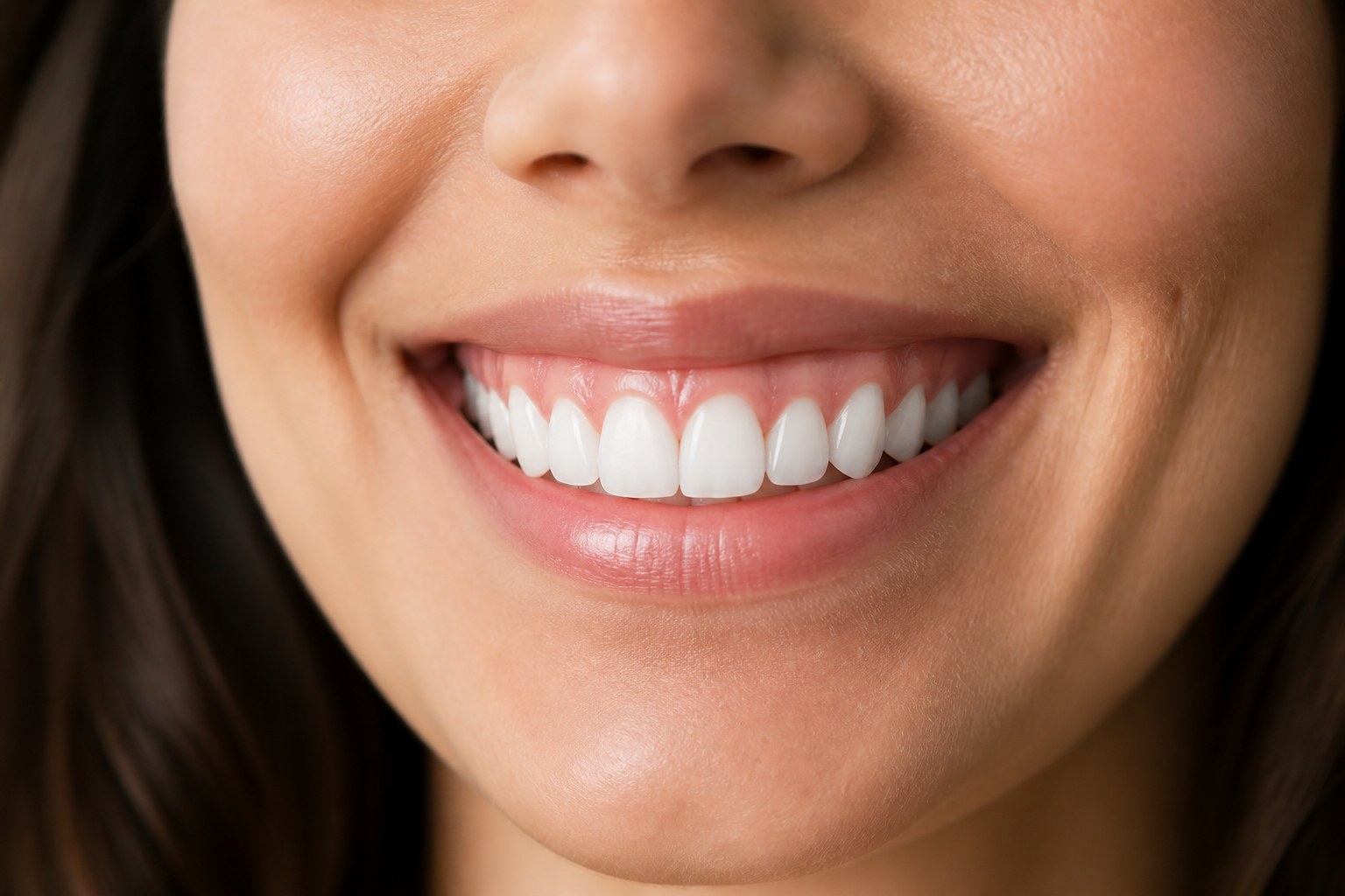 Close-up of a smile showing an even gumline